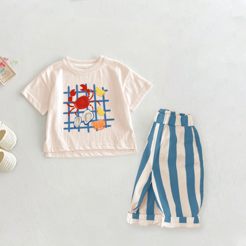 Baby Toddler 2-Piece BBQ Crab Casual Pants Set