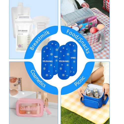 4 Pcs Small Breastmilk Ice Packs for Breastmilk Storage, Gel Ice Packs for Breast Milk Keeps Breast Milk Fresh, Perfect for Cooling Milk, Camping, Picnics, Lunchboxes or Injury Relief