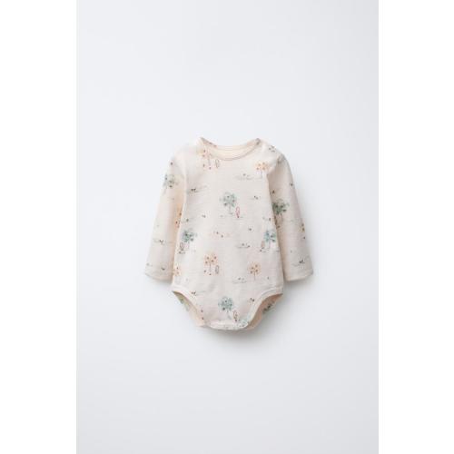 FOREST PRINT BODYSUIT - Ecru | ZARA United States