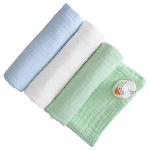 Anvi Baby 6 layered Muslin Bath Towel Green, White, Blue | Buy at Best Price from Mumzworld