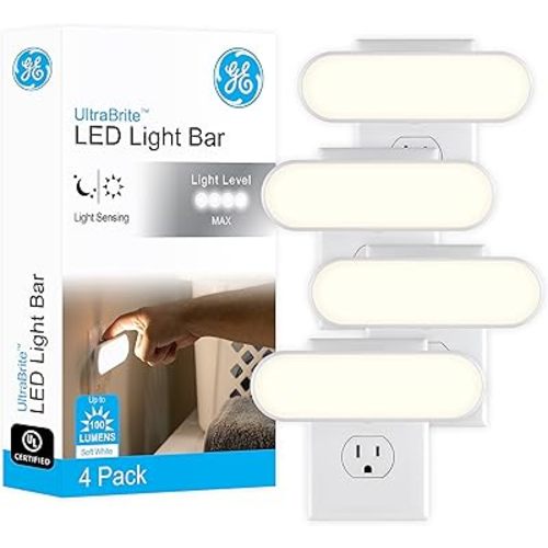 GE Ultrabrite Plug in LED Night Light Bar with On/Off/Auto Switch