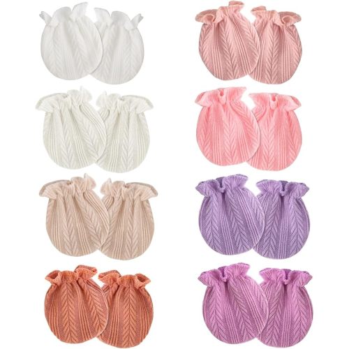 Newborn Baby Mittens No Scratch Cotton Elastic Wrist Gloves Infant Toddler Mittens for Baby Boy Girl 0-6 Months