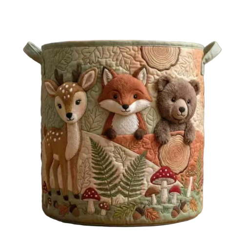 Quilted Laundry Basket with Handles, Boho Floral Fabric Storage Hamper 3D Embossed Design Waterproof Liner Large Capacity Foldable Organizer for Bedroom Nursery Bathroom