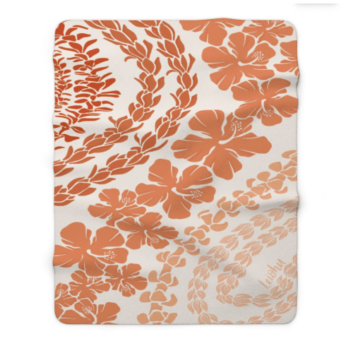Groovy Lei - Warm - Sherpa Fleece Blanket