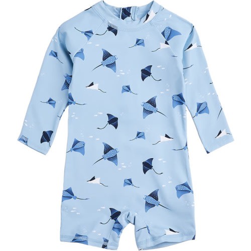 Baby Stingray Long Sleeve One-Piece Rashguard Swimsuit, 18-24M, Blue Light