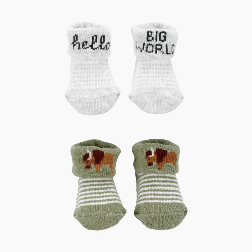 Carter's Keepsake Booties (2 Pack) - Big World/Buffalo, NB