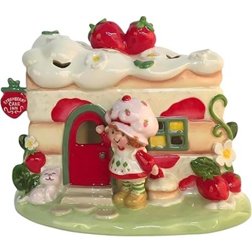 Strawberry Shortcake Cake lnn Candle House, 7.5" L x 6.25" W x 5.75" H Created by Blue Sky Clayworks