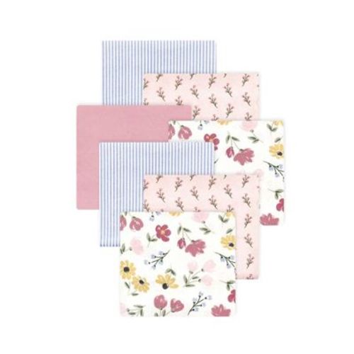 Luvable Friends Hudson Baby Cotton Poly Flannel Receiving Blankets 7pk, Painted Floral