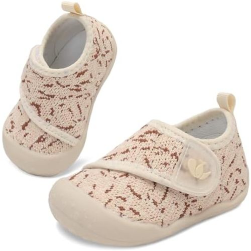 FEETCITY Baby First Walking Shoes Wide Baby Shoes Infant Sneakers Newborn Crib Shoe Barefoot Lightweight Slip On Shoe