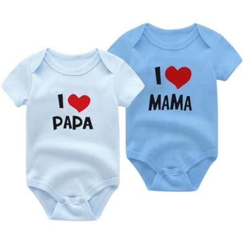 Unisex 2 Pack Baby Boy Girl Bodysuits Soft Infant Twin Clothes