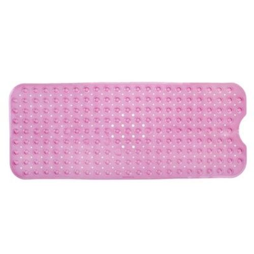 XL Non-Slip Bathtub Mat with Drain Holes Pink - Slipx Solutions: PVC Safety Shower Mat, Molded Texture, Easy Clean