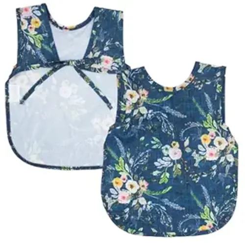 BapronBaby Boho Floral Bapron - No Neck Tie Safer Bib for Baby & Toddler - Soft Waterproof Stain Resistant - Machine Washable - Sz Baby/Toddler 6m-3T