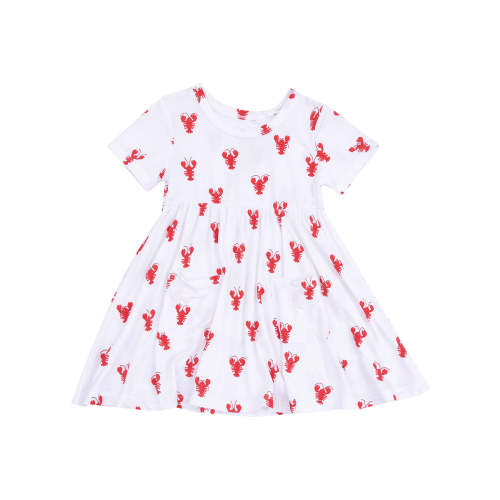 Twirly Short Sleeve Dress, Lobster