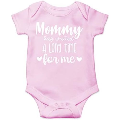 CBTwear Mommy Has Waited a Long Time for Me - Baby Clothes - Funny Newborn Bodysuit Outfits for Boys and Girls