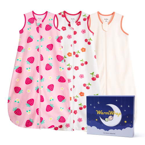 Baby Sleep Sack 6-12 Months 0.5 TOG Lightweight Summer 100% Cotton Breathable Wearable Blanket with 2-Way Zipper, 3 Pack