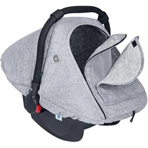 Fairy Baby Winter Car Seat Cover for Baby Carseat with Mesh Window(Grey),Infant Warm&Cozy Car seat Covers Baby for Travel, Waterproof CarSeat Cover for Babies.
