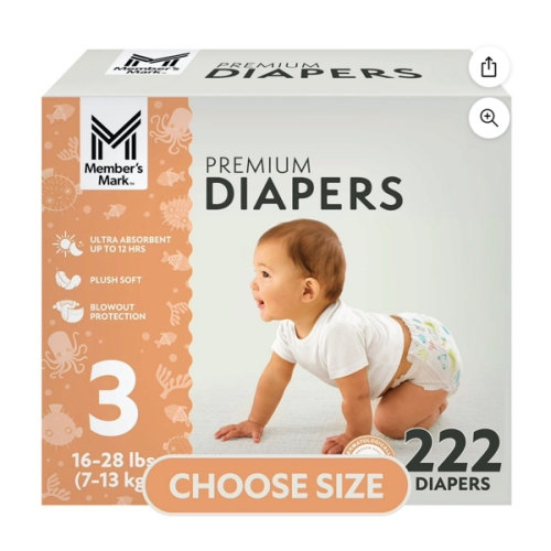 Member's Mark Premium Baby Diapers, Sizes Newborn - 8 - Samsclub.com
