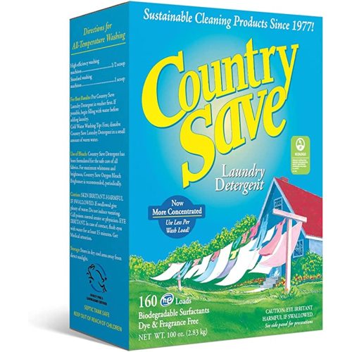 - HE Natural Laundry Detergent Clear and Free of Fillers and Chemicals - Sensitive Washing Detergent Safe for Babies - Country Save Laundry Detergent, 100 oz (160 loads)
