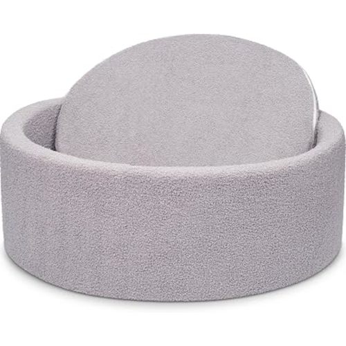 Imitation Teddy Colours Foam Ball Pit 35.4"x 11.8" Soft Round Playpen for Toddlers Dogs Cats with Soft Memory Sponge for Babies Indoor and Outdoor Game Gray (Balls not Included)