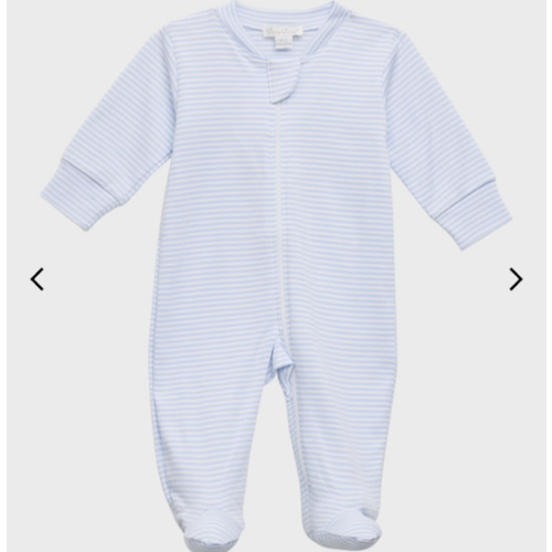 Kid's Simple Stripes Zip Up Footie, Size 0-3M