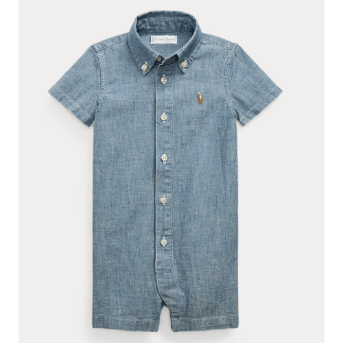 Indigo Cotton Chambray Shortall