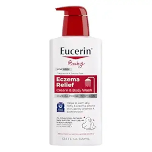 Eucerin Baby Eczema Relief Cream Body Wash, Fragrance Free Eczema Body Wash for Babies with Colloidal Oatmeal, 13.5 Fl Oz Bottle