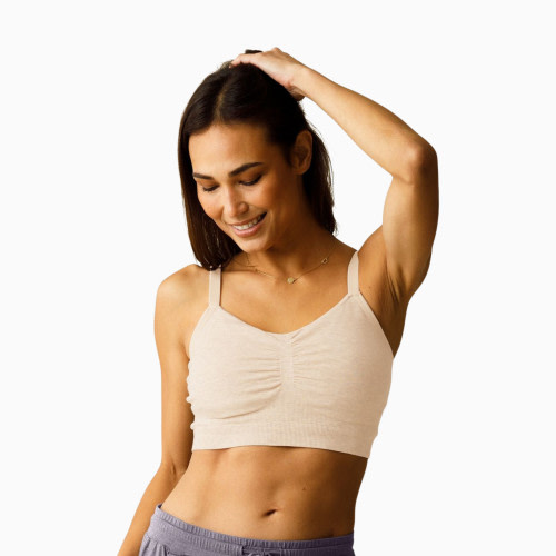 Kindred Bravely Sublime Bamboo Viscose Hands-Free Pumping Lounge & Sleep Bra - Oatmeal Heather, 1X