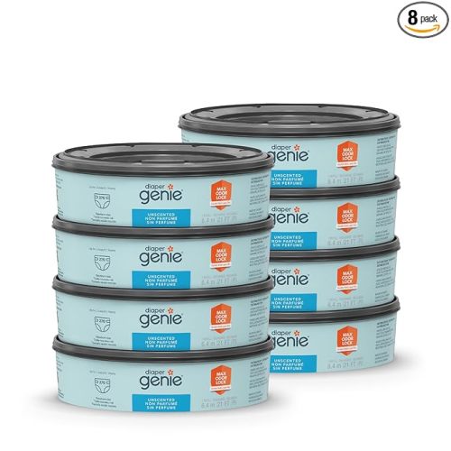 Diaper Genie Bags Refills 270 Count (Pack of 8) with Max Odor Lock | Holds Up to 2160 Newborn Diapers