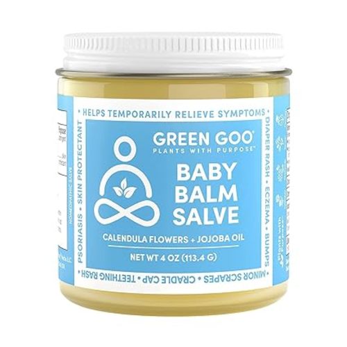 Green Goo Baby Balm, Organic Gentle Moisturizing & Soothing Baby Lotion, Helps Relieve Skin Irritations, 1.82 Oz Tin