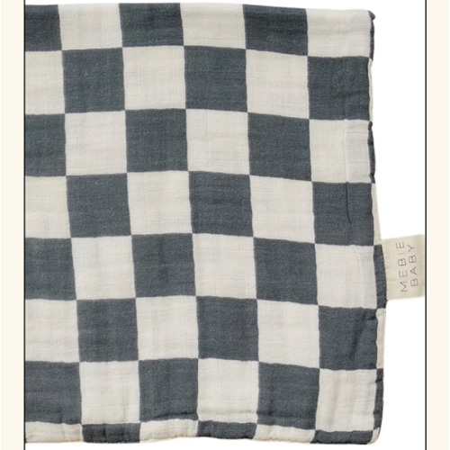 Charcoal Checkered Muslin Burp Cloth