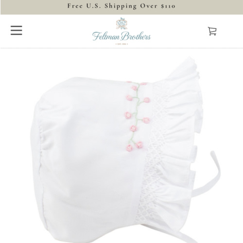 Girls Rose Garden Collection Smocked Bonnet | Feltman Brother