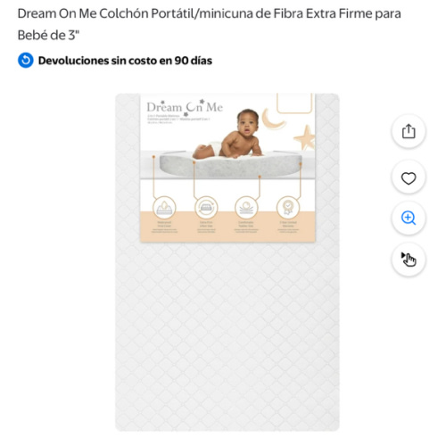 Dream On Me Colchón Portátil/minicuna de Fibra Extra Firme para Bebé de 3"