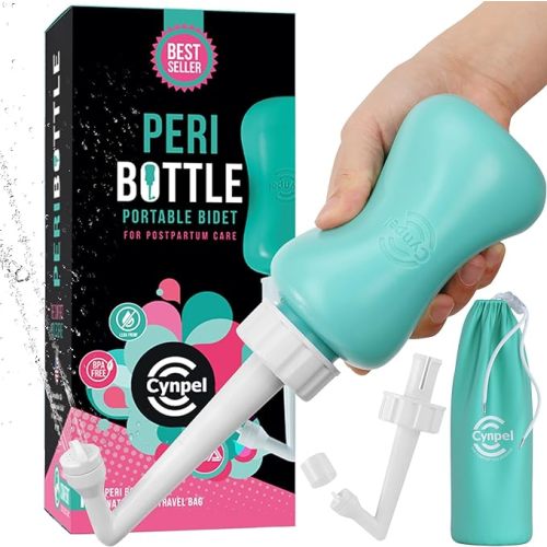 Peri Bottle - Postpartum and Perineal Care - Portable Travel Bidet Sprayer for Women or Men - Handheld Jet Spray Bottle for Toilet - New Mom After Birth Recovery Essentials