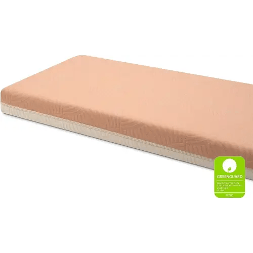 Summer Breeze Mattress - Breathable Baby Crib & Toddler Mattress with Cloud Core - Machine Washable Cover - GREENGUARD Gold – Waterproof - Sustainably Sourced Core, Apricot/White