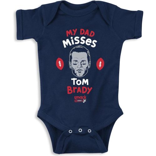 My Dad Misses Tom Brady Baby Apparel for New England Football Fans (NB-7T)