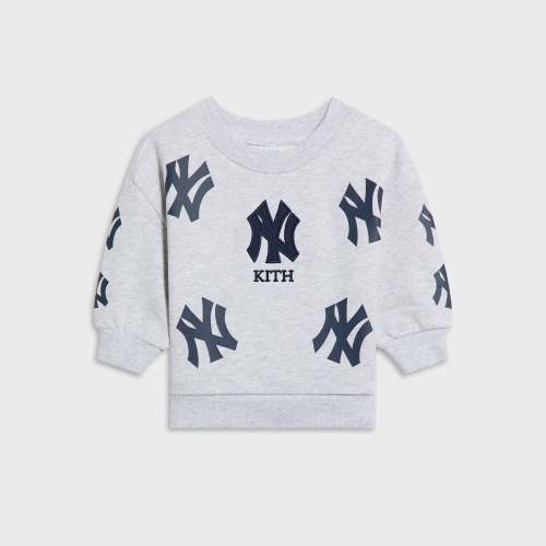 Kith Baby for the New York Yankees Nelson Crewneck - Light Heather Grey
