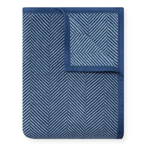 Harborview Herringbone Navy Blanket, Midi
