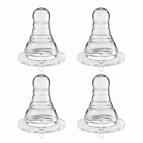 Silicone Baby Nipple for Dr Brown's Natural Flow Level 1 Narrow Baby Bottles, Soft Bottle Nipples for Baby 0m+, Slow Flow, 4 Count