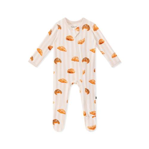 Zippered Footie in Croissant