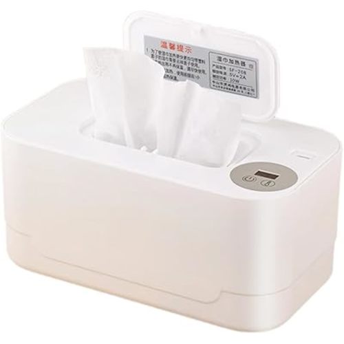 Baby wet wipe heater, Reusable constant temperature wet wipe warmer,Home, Travel wet wipe heater, USB heated wet wipe box (white)
