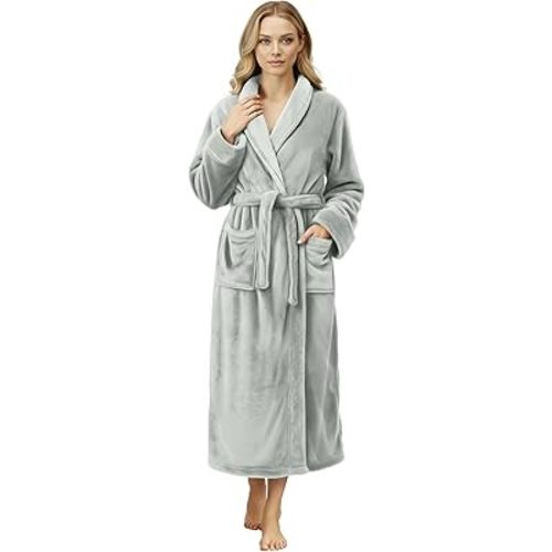 NY Threads Premium Womens Robe, Plush Fleece Long Bath Robe for Women, Fluffy Soft Women's Bathrobe