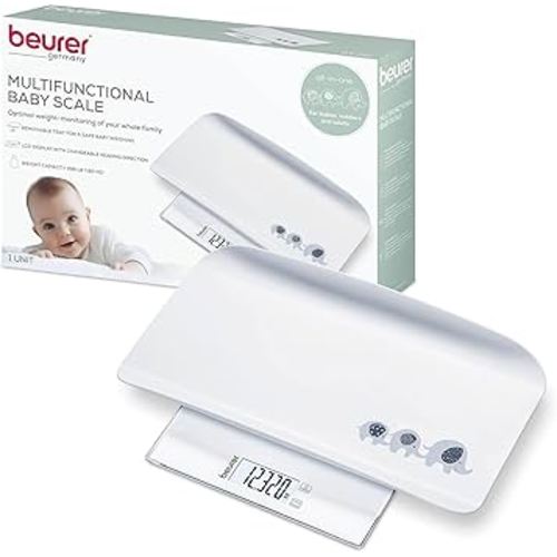 Beurer BY82 Multifunctional Baby Scale for Infants, Pets, Kids, & Adults up to 396lbs, Measures in 4 Units with Backlit Digital Display & Hold Function for Accuracy, Animal Scale for Cats and Dogs
