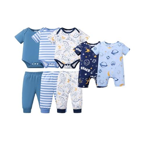 NZRVAWS Newborn Baby Boy Clothes Preemie clothes boys Infant Boy Outfits Romper Pants 10 Pcs Clothing Set 0 3 6 9 12 Months