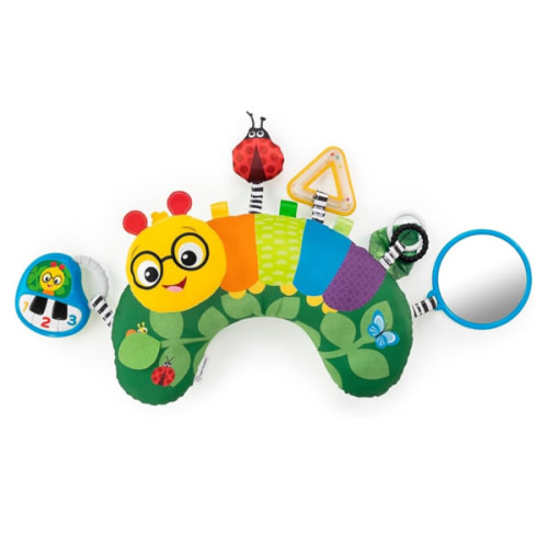 Baby Einstein Cal-a-Pillow Tummy Time Pillow, Multisensory Activity Toys, Sitting Up Play, Cal the Caterpillar, Ages 0+ Months