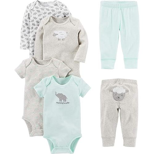 Simple Joys by Carter's unisex-baby 6-piece Bodysuits (Short and Long Sleeve) and Pants Set