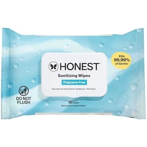 The Honest Company Sanitizing Wipes, Fragrance-Free, Antibacterial, 50ct