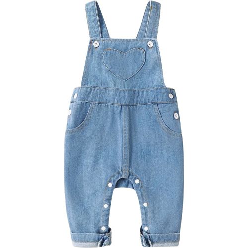 PURSKYY Overalls Baby Denim Romper Outfits Infant Jeans Jumpsuit 6-12mo