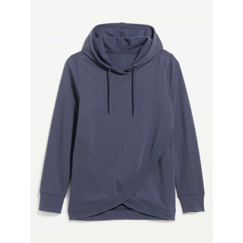 Maternity Fleece Crossover Nursing Tunic Hoodie Sweatshirt