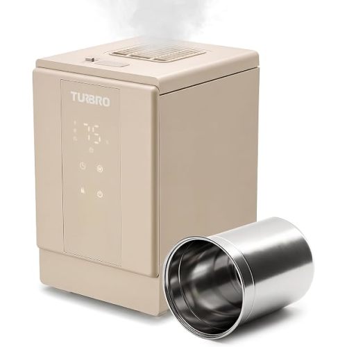 TURBRO 4L Stainless Steel Warm Mist Humidifier, 500mL/h Steam Vaporizer