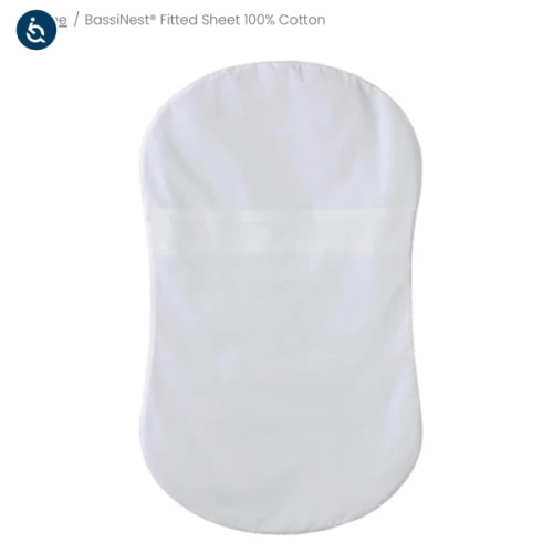 HALO - BassiNest Fitted Sheet 100% Cotton | White